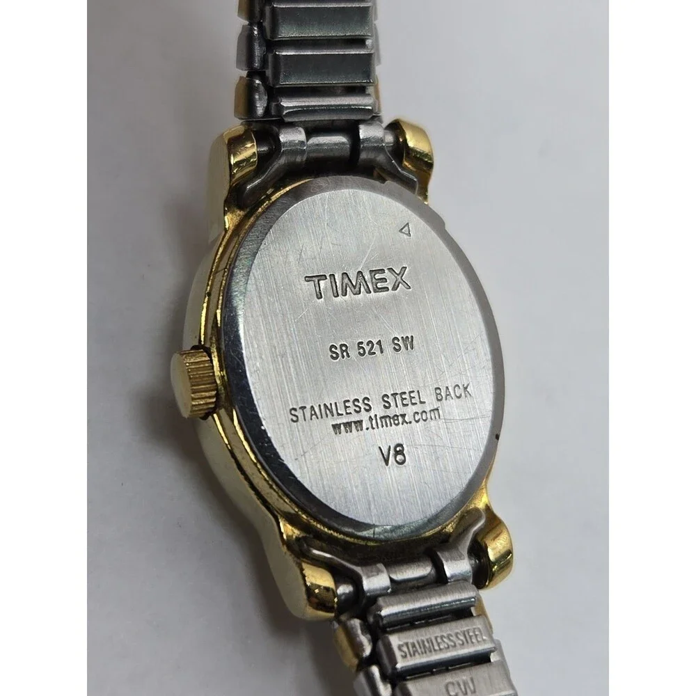 Vintage Timex Cavatina Womens Oval Gold Silver Two Tone Watch Dainty New Battery